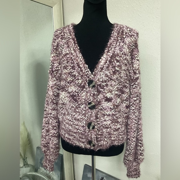 Adyson Parker Textured Knit in Purple and Cream - Picture 1 of 9